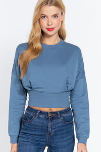 Dolman Slv Inner Fleece Terry Top