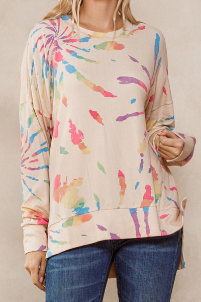 Multi Color Print Knit Sweater