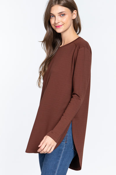 Long Slv Side Slit French Terry Tunic